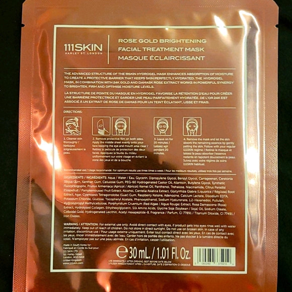 111SKIN Rose Gold Brightening Facial Mask - Picture 2 of 3